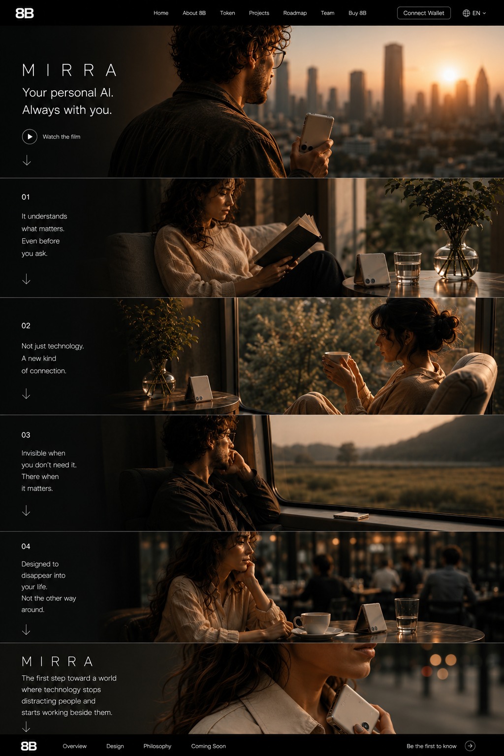 MIRRA cinematic lifestyle section